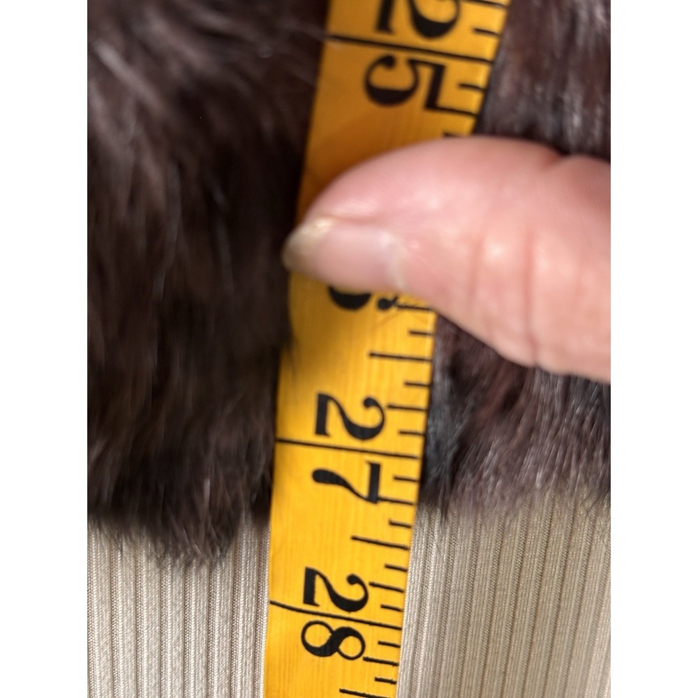 Wilson's Leather Women's Dyed Genuine Rabbit Fur Vest Brown Leather Tie Front M - Picture 10 of 11